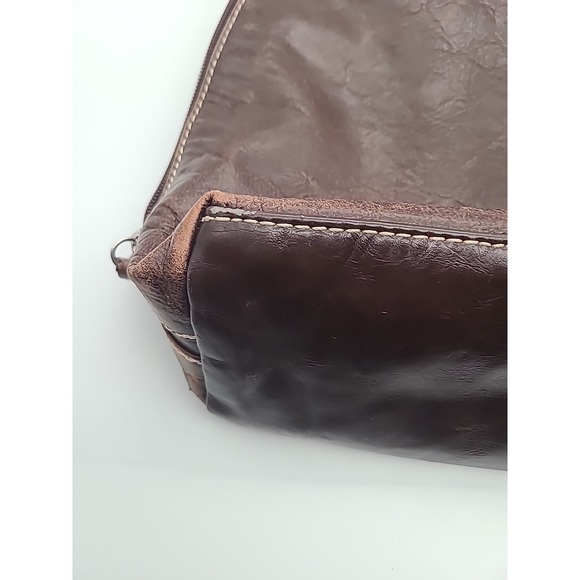 Giani Bernini Genuine Leather Portfolio Business Tote Brown Multi Pockets Zipper - Picture 13 of 16